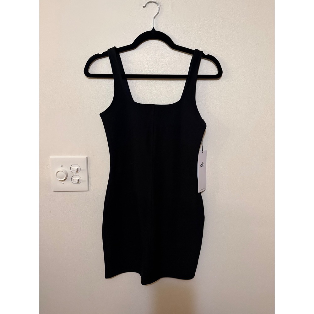 Alo Alosoft Head Start Dress Black Size S NWT Bodycon
